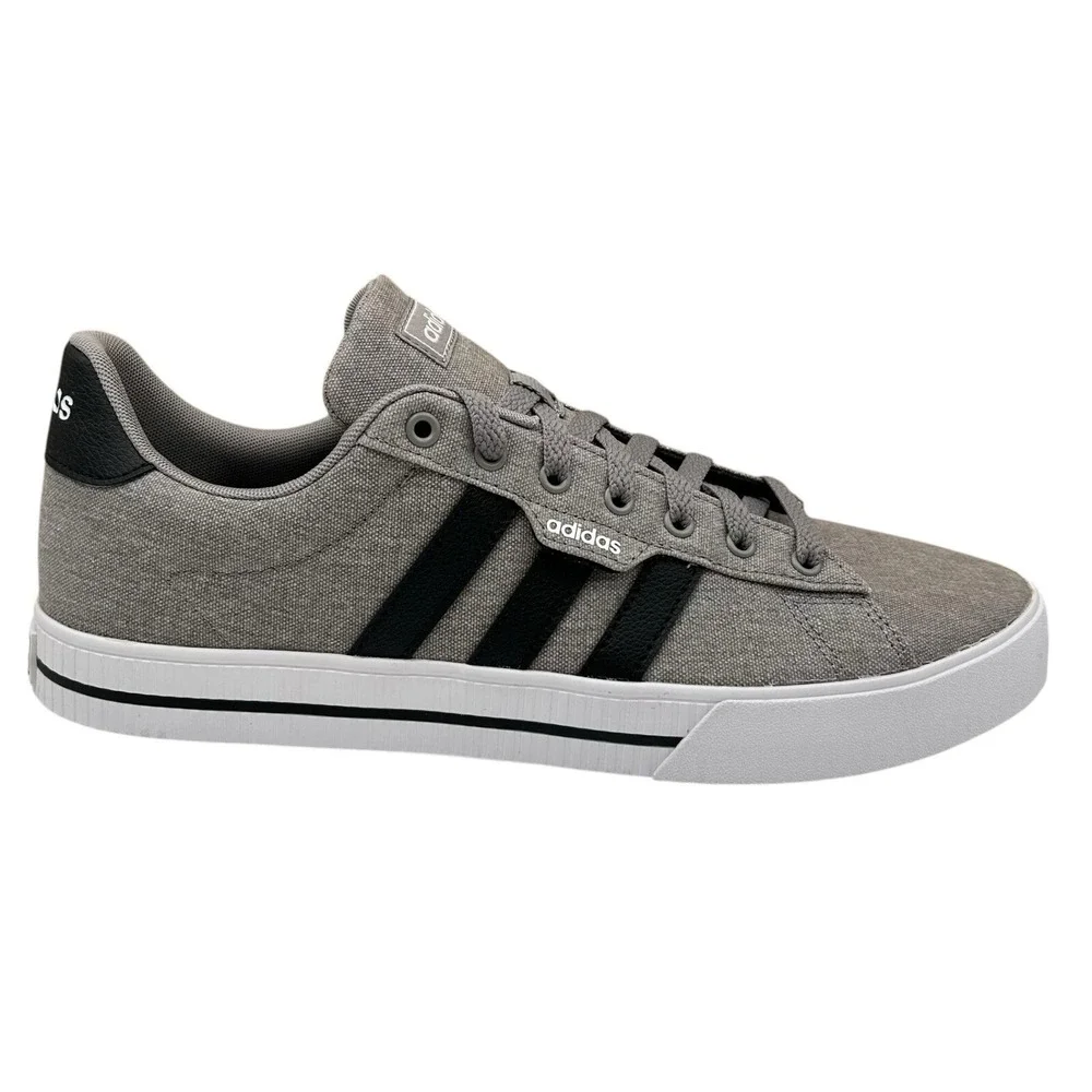 adidas Men's Daily 3.0 Canvas Skate Sneakers Size 12‎ Gray/Black Casual Shoes